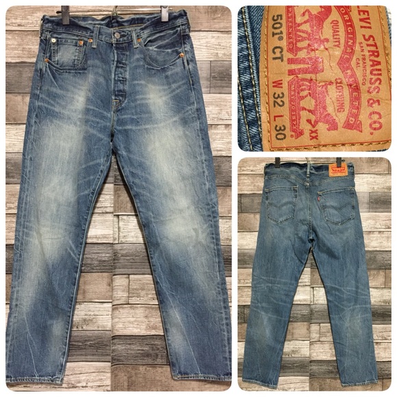 Levi's 501 CT Custom Tapered Jeans Men's 32x30 Blue Denim Button Fly 100% Cotton - Picture 1 of 10